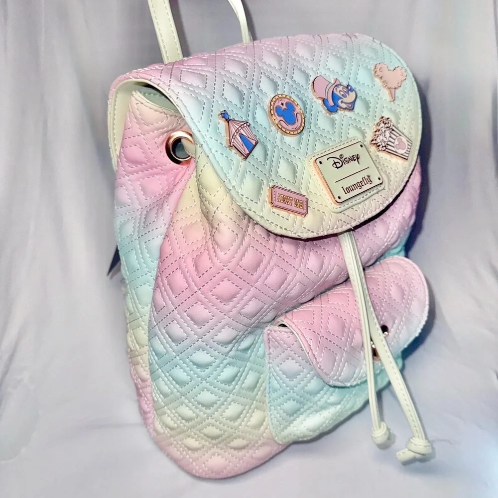 ✨Disney Loungefly Backpack – Pastel Pin Collection (NWT) 🩷 For Pin Collectors! - Picture 2 of 8